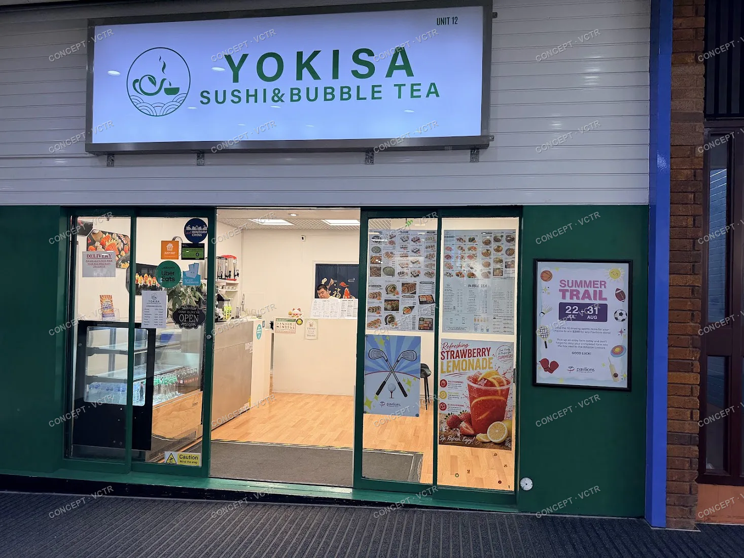 The Yokisa Sushi & Bubble Tea storefront in Pavilions Shopping Centre